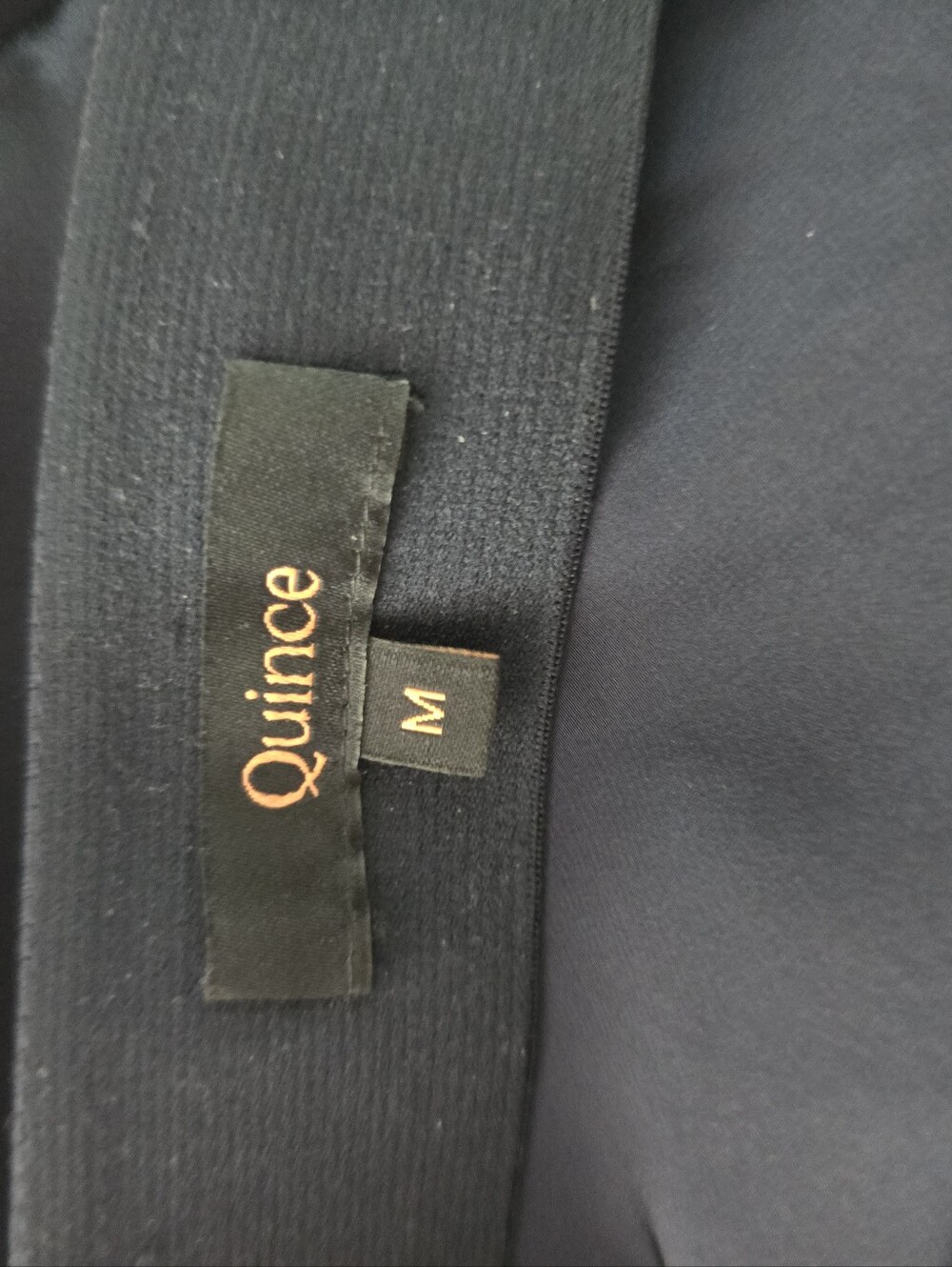 Quince Navy Washable Silk Midi Skirt - Picture 2 of 4